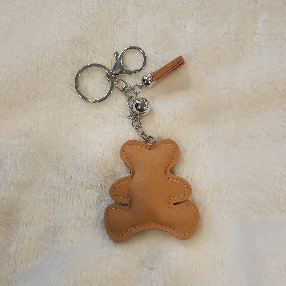 Leopard Print Teddy Bear Keychain Bag Charm